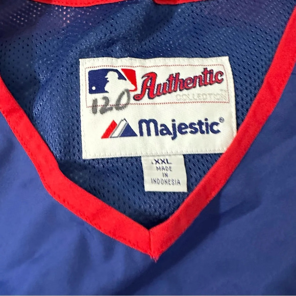 Authentic Majestic Texas Rangers blue and red MLB pullover size XXL - Picture 4 of 5